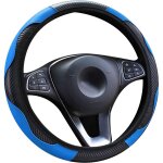 Housse de volant de voiture en cuir, bande �lastique de sport en fibre de carbone respirante antid�rapante ...