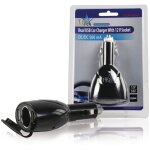 Hq chargeur de voiture 3 - outputs 1. 0 a voiture / usb noir ne1111113