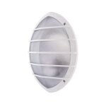 Hublot ext�rieur fluo 2x9w grille polycarbonate blanc 341x279mm avec lampes 2g7 ballast elec ik10 ip65 ...