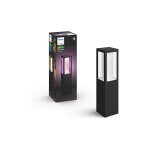 Hue white & color ambiance, borne extrieure impress, noire, fonctionne avec alexa, google assistant ...