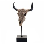 Mendler - cr�ne de d�coration vache hwc - d31, polyresin, troph�e avec ornements, taureau avec cornes, ...