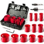 Scie cloche bi - m�tal, hychika 17 pcs coffret de scie tr�pan avec 11pcs lames de scie 20 - 68 mm, profondeur ...