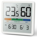 Hygrom�tre thermom�tre d'int�rieur, thermom�tre num�rique de bureau avec moniteur de temp�rature et d'humidit� ...