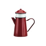 Cafeti�re vintage 1, 5 l en acier �maill� rouge ? filtre int�gr� pour go�t optimal ? compatible lave ...