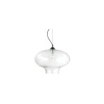 Ideal lux - bistro' - luminaire suspendu � 1 ampoule en forme de d�me en verre souffl� noir rond, e27 ...