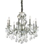 Ideal lux - gioconda - lustre en cristal  8 ampoules au fini argent antique, e14