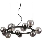 Ideal lux - perlage plafonnier rond � 11 lumi�res avec globe noir