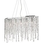 Ideal lux - rain clear - grand luminaire suspendu à 5 ampoules au fini chrome, e14 Ideal lux - rain clear - grand luminaire suspendu à 5 ampoules au fini chrome, e14
