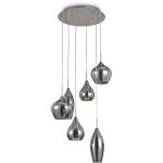 Ideal lux - soft - luminaire suspendu � 6 ampoules en spirale gris, e14