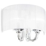 Ideal lux swan - applique murale  2 ampoules pour bougie en verre, chrome, e14