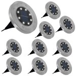 Lot de 10 disques solaires  led spots de jardin  planter