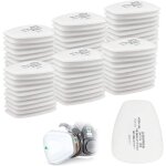 Ikodm ? lot de 60 filtres en coton 3m pour masque complet 5n11cn ? haute perm�abilit� � l'air ? longue ...