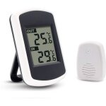 Ikodm - lcd digital thermom�tre sans fil pour int�rieur ou ext�rieur, mini capteur de temp�rature ambiante, ...