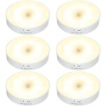 Ikodm - paquet de 6 veilleuses led sans fil, lampe de s�curit� aliment�e par batterie rechargeable usb ...