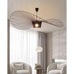 Ikodm ? suspension led vertigo vintage ? lustre e27 en fibre de verre et polyur�thane ? abat - jour noir ...