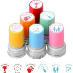 Ikodm - tampons enseignants fran�ais - 6pcs plastique tampon auto encreur enfant - bo�te tampons encreurs ...