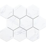 Ilcom mosa�que en c�ramique sur filet pour salle de bain et cuisine 25. 5cm x 29. 2cm - marble venom