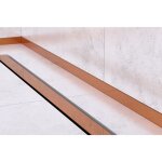 Ilcom - profil� frontal pour douche au sol en cuivre poli - 1800 x 40 x 12 mm