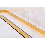 Ilcom - profil� frontal pour douche au sol en or poli - 1800 x 40 x 12 mm