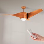 Iluminashop - ventilateur de techo led madera fanton cct - ledme - lm8081
