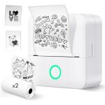 Imprimante etiquette autocollante, imprimante thermique bluetooth monochrome, mini imprimante autocollant ...