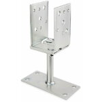 Index - fixation de poteaux zingu� en 'u' - largeur r�glable - zingu� 71 - 131 x 110 x 100 x 70 - boite ...