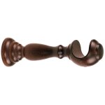 Paire de supports pour tringles a rideaux en bois de noyer fonca 35 mm 25 cm du mur