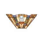 Inglenook - 2 lampes tiffany uplighters en verre tiffany, e14 - elstead