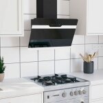 Kalisse - inlife hotte murale 60 cm acier et verre tremp� noir