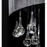 Inlife - lustre avec 85 cristaux noir