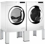 Socle double pour lave - linge et sèche - linge blanc - inlife Socle double pour lave - linge et sèche - linge blanc - inlife