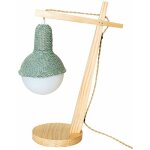 Lampe de bureau ou de chevet en bois avec abat - jour en laine