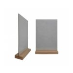 Porte menu de table en bois brut dimensions 21 x 6, 5 x 2, 4 cm avec plexi a4 - lot de 2