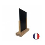 Porte menu de table en bois brut avec ardoise format a4 - fabrication fran�aise