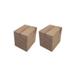 Socle cube en bois brut de dimensions 8 x 8 x 6, 5 cm avec rainure - lot de 2