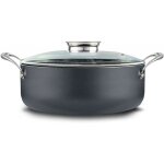 Cocotte ovale couvercle en verre invictum professional diamtre 32x h26 cm