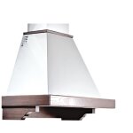 Webmarketpoint - hotte aspirante feeling en inox blanc et structure en bois couleur tabac de 90 cm
