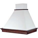 Hotte aspirante mary en inox blanc et structure en bois couleur tabac 90 cm