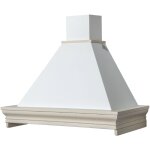 Webmarketpoint - hotte de cuisine rustique blanche classica avec cadre en bois couleur corde 120 cm