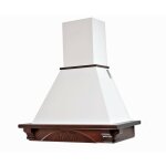 Webmarketpoint - hotte de cuisine rustique blanche dolce vita avec cadre en bois incrust� couleur tabac ...
