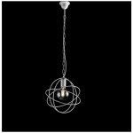 Lustre d�co suspension en fer blanc argent clair 29x h32 cm