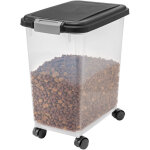 Iris ohyama, bo�te � croquette herm�tique sans bpa pour animaux, couvercle � rabat, 35l, mp - 8, noir ...