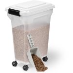 Iris ohyama, boite  croquette hermtique sur roulette avec pelles, chien et chat, 20l, ats - m, blanc ...