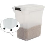 Iris ohyama, conteneur / boite � croquettes 45 l pour 15 kg herm�tique, transparent, pelle & roulettes ...