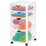 Iris ohyama, tour de rangement, organisateur plastique, 4 tiroirs, 22 l, poign�es ergonomiques, facile ...