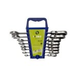 Irimo - jeu de 8 cl�s mixtes � cliquet t�te amovible sur clip