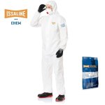 Issaline 08290 combinaison de travail chimique jetable cat. iii type 5. 6 blanc l