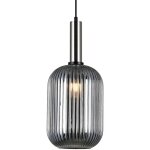 Antiola - suspension moderne  1 ampoule en nickel satin avec verre, abat - jour fum, e27 - italux