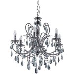Italux barocco black - lustres classiques noirs � 6 lumi�res avec abat - jour en cristal, e14