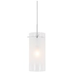 Italux blend - luminaire suspendu moderne chrome 1 lumi�re avec abat - jour blanc, transparent, e27